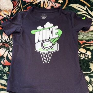 Nike Kids Black Tee with Green Graphic
